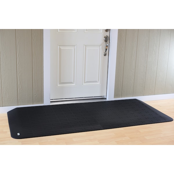 ADA Compliant Rubber Threshold Ramp: 3" Rise x 82" Wide x 34-1/4" Depth - 2 pc assembly